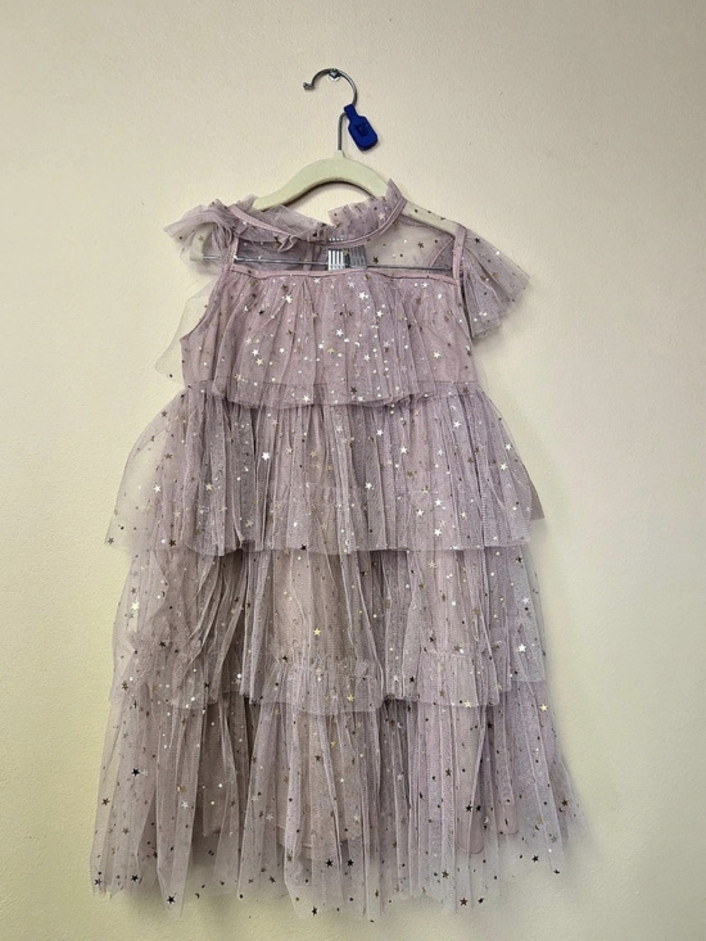 Shimmer Stars Tulle Dress Dusty Pink Size 4